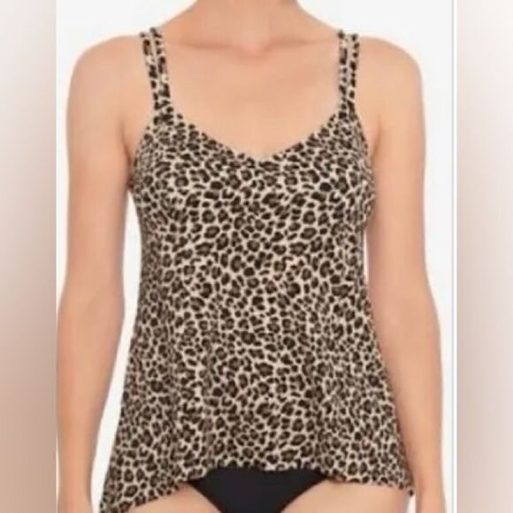 🛍️Swim Solutions Women’s Princess 👑 Seamed Tankini Top Animal Instinct Size:18 - Picture 5 of 7